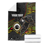 Custom Panthers Blanket Warrior Mascot With Aboriginal Indigenous