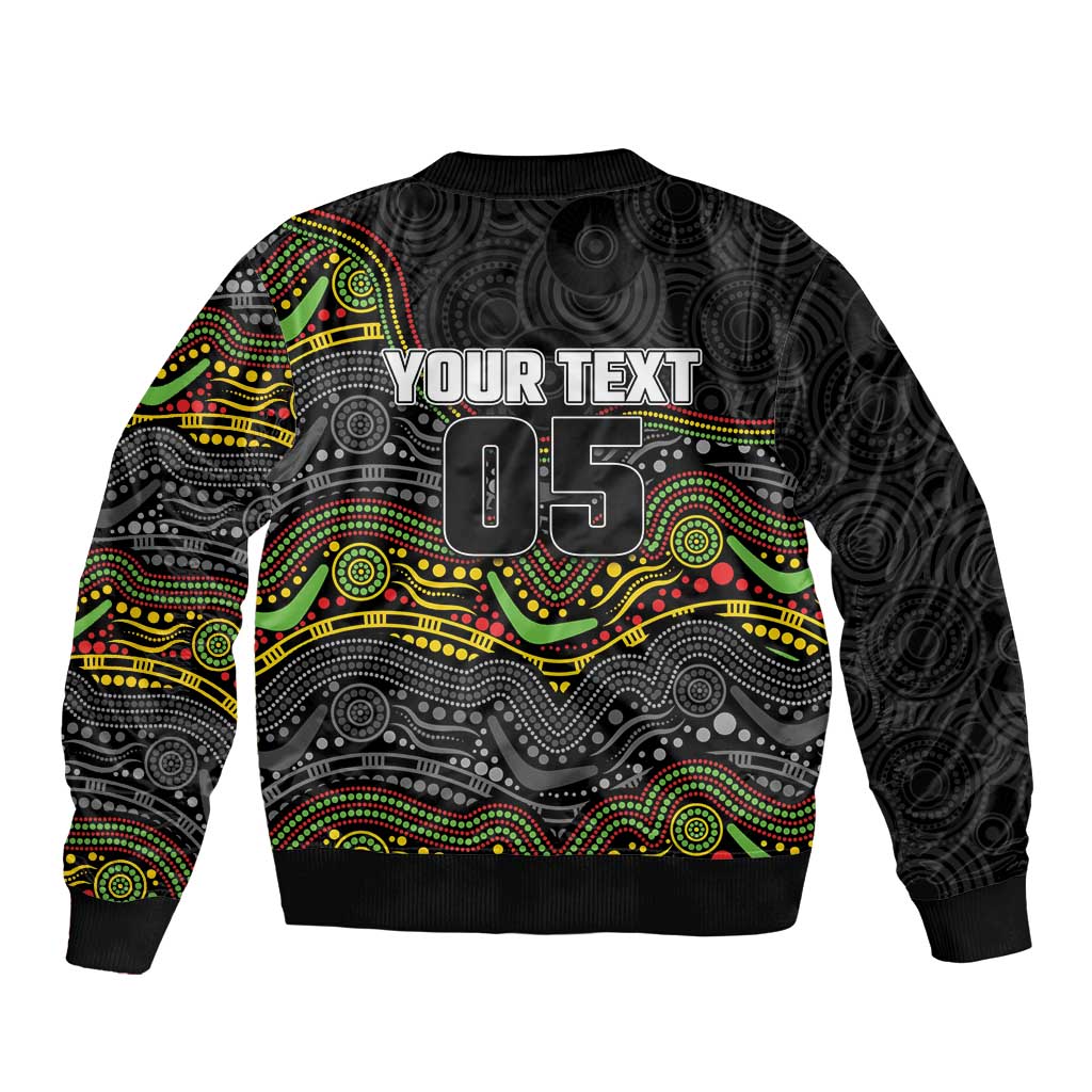 Custom Panthers Bomber Jacket Warrior Mascot With Aboriginal Indigenous