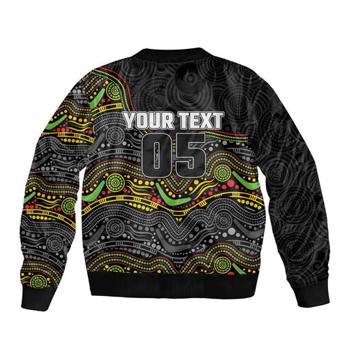 Custom Panthers Bomber Jacket Warrior Mascot With Aboriginal Indigenous