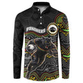 Custom Panthers Button Sweatshirt Warrior Mascot With Aboriginal Indigenous