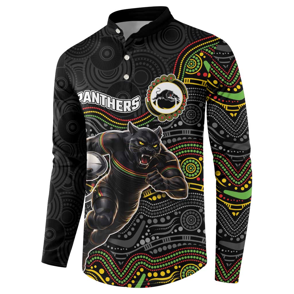 Custom Panthers Button Sweatshirt Warrior Mascot With Aboriginal Indigenous