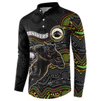 Custom Panthers Button Sweatshirt Warrior Mascot With Aboriginal Indigenous
