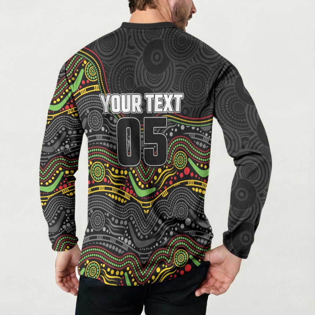 Custom Panthers Button Sweatshirt Warrior Mascot With Aboriginal Indigenous