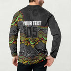 Custom Panthers Button Sweatshirt Warrior Mascot With Aboriginal Indigenous