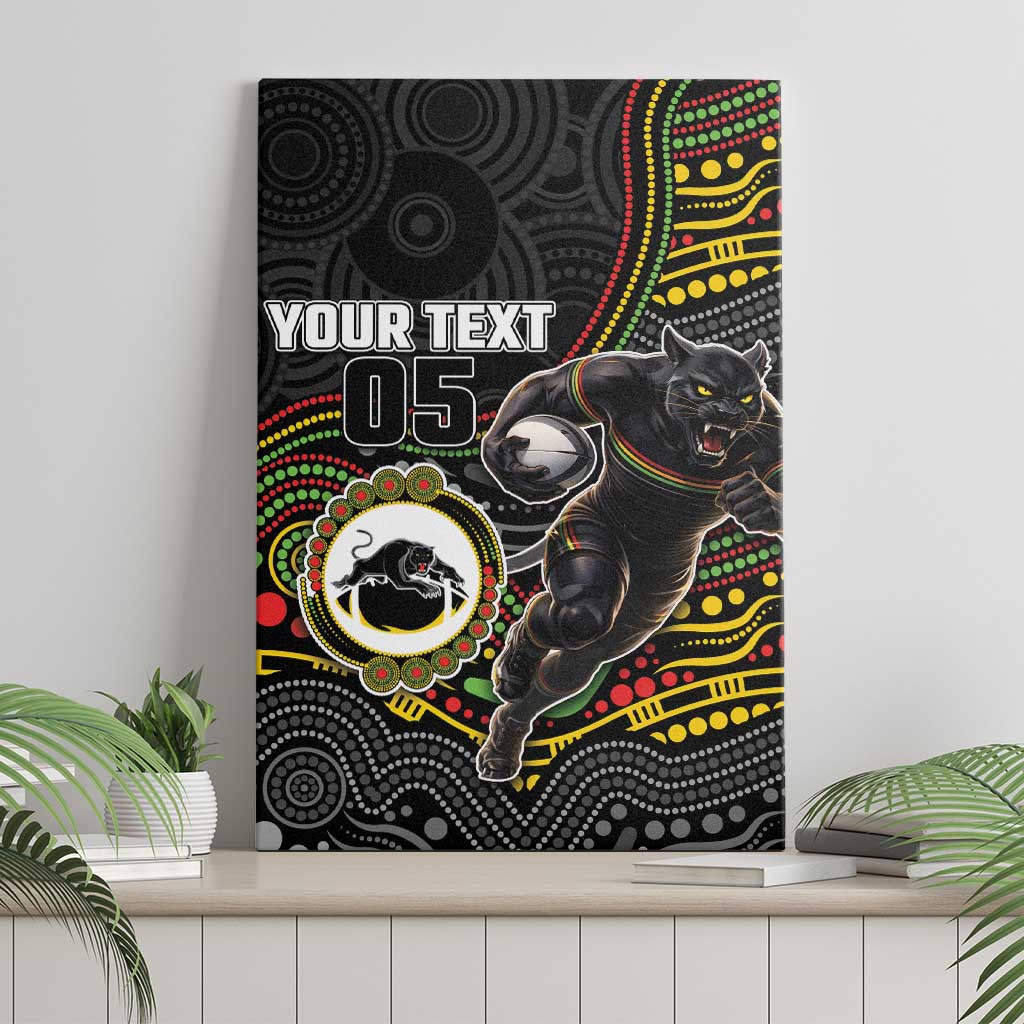 Custom Panthers Canvas Wall Art Warrior Mascot With Aboriginal Indigenous