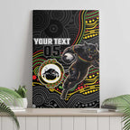 Custom Panthers Canvas Wall Art Warrior Mascot With Aboriginal Indigenous