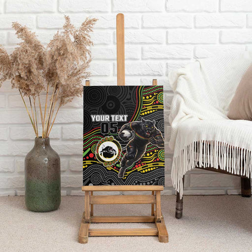 Custom Panthers Canvas Wall Art Warrior Mascot With Aboriginal Indigenous