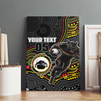 Custom Panthers Canvas Wall Art Warrior Mascot With Aboriginal Indigenous
