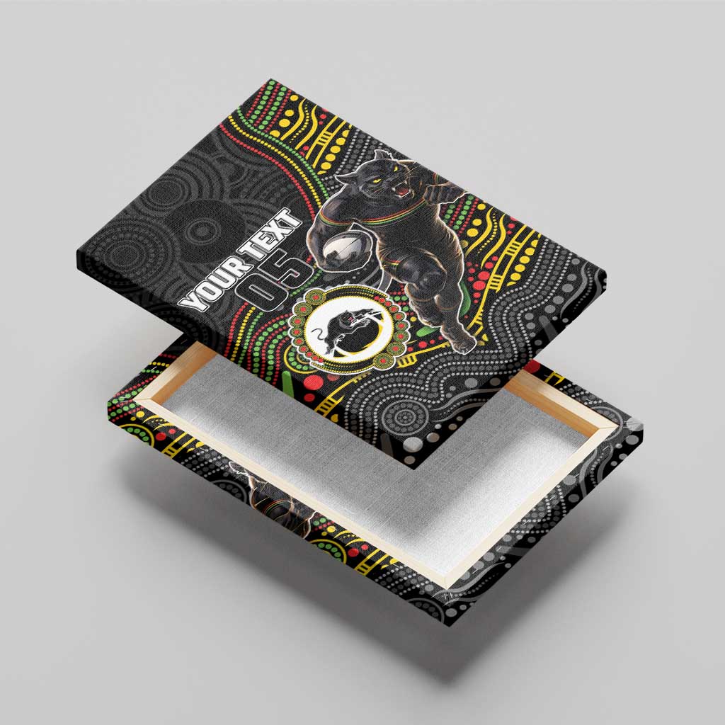 Custom Panthers Canvas Wall Art Warrior Mascot With Aboriginal Indigenous