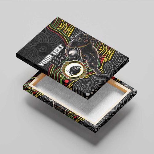 Custom Panthers Canvas Wall Art Warrior Mascot With Aboriginal Indigenous