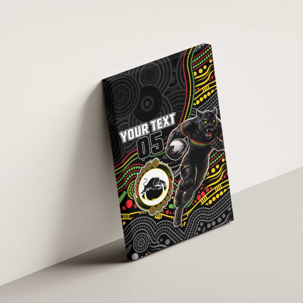 Custom Panthers Canvas Wall Art Warrior Mascot With Aboriginal Indigenous