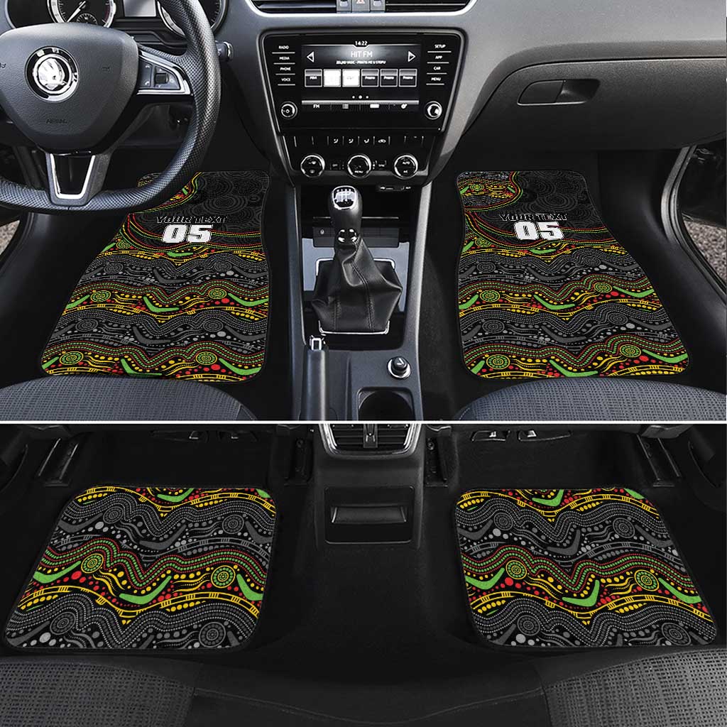 Custom Panthers Car Mats Warrior Mascot With Aboriginal Indigenous