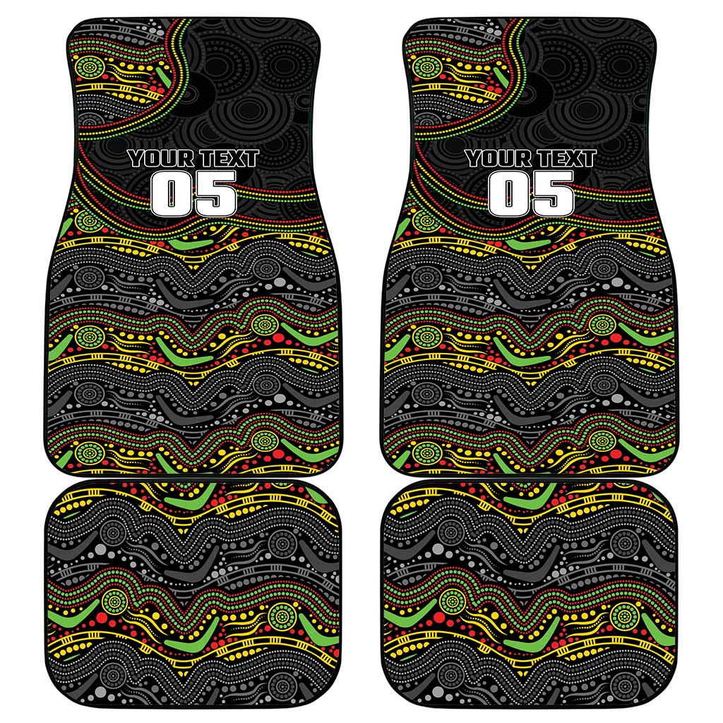 Custom Panthers Car Mats Warrior Mascot With Aboriginal Indigenous
