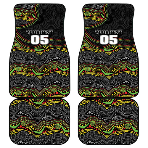 Custom Panthers Car Mats Warrior Mascot With Aboriginal Indigenous