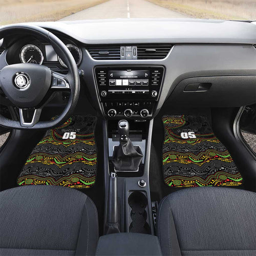Custom Panthers Car Mats Warrior Mascot With Aboriginal Indigenous