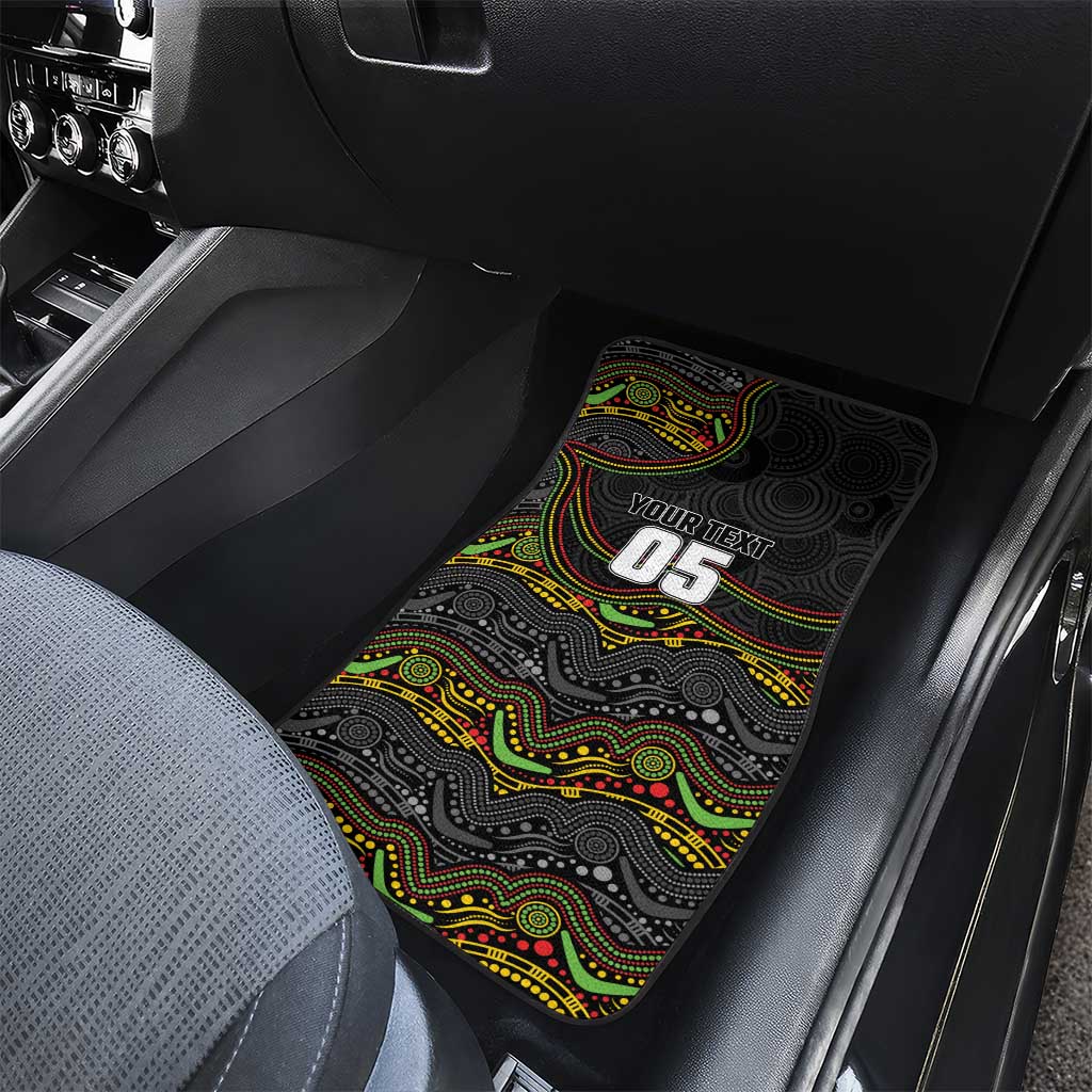Custom Panthers Car Mats Warrior Mascot With Aboriginal Indigenous