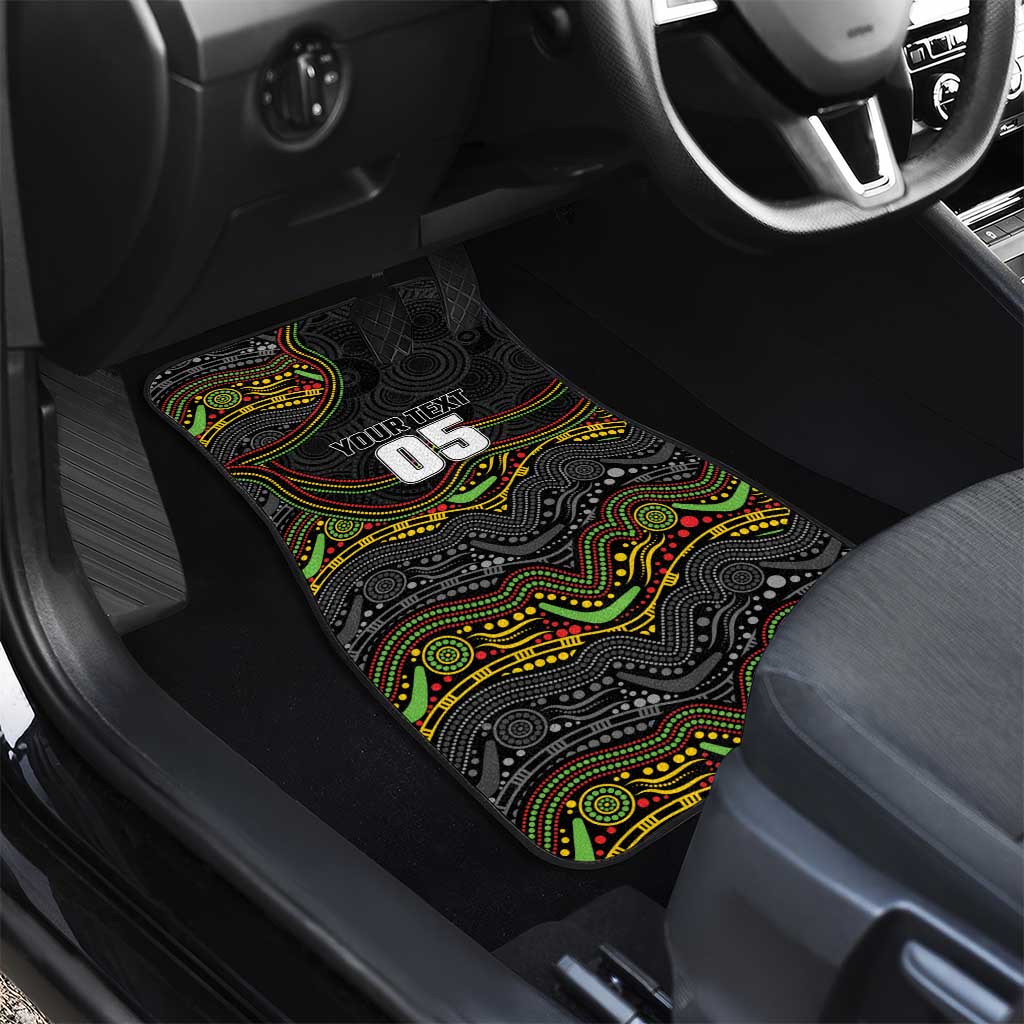 Custom Panthers Car Mats Warrior Mascot With Aboriginal Indigenous