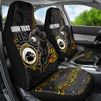 Custom Panthers Car Seat Cover Warrior Mascot With Aboriginal Indigenous