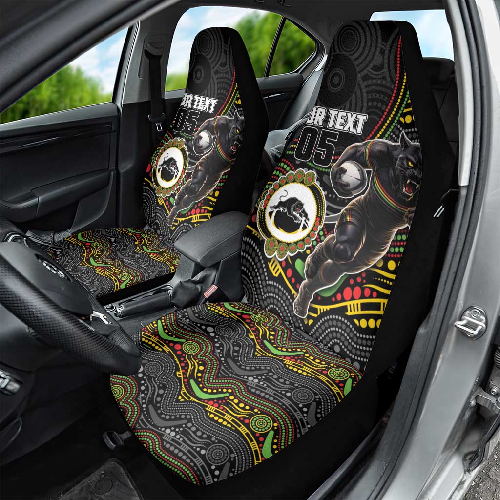 Custom Panthers Car Seat Cover Warrior Mascot With Aboriginal Indigenous