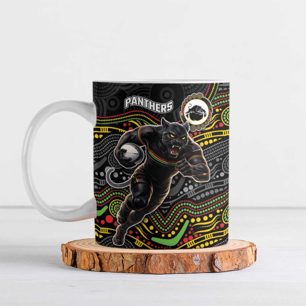 Custom Panthers Ceramic Mug Warrior Mascot With Aboriginal Indigenous