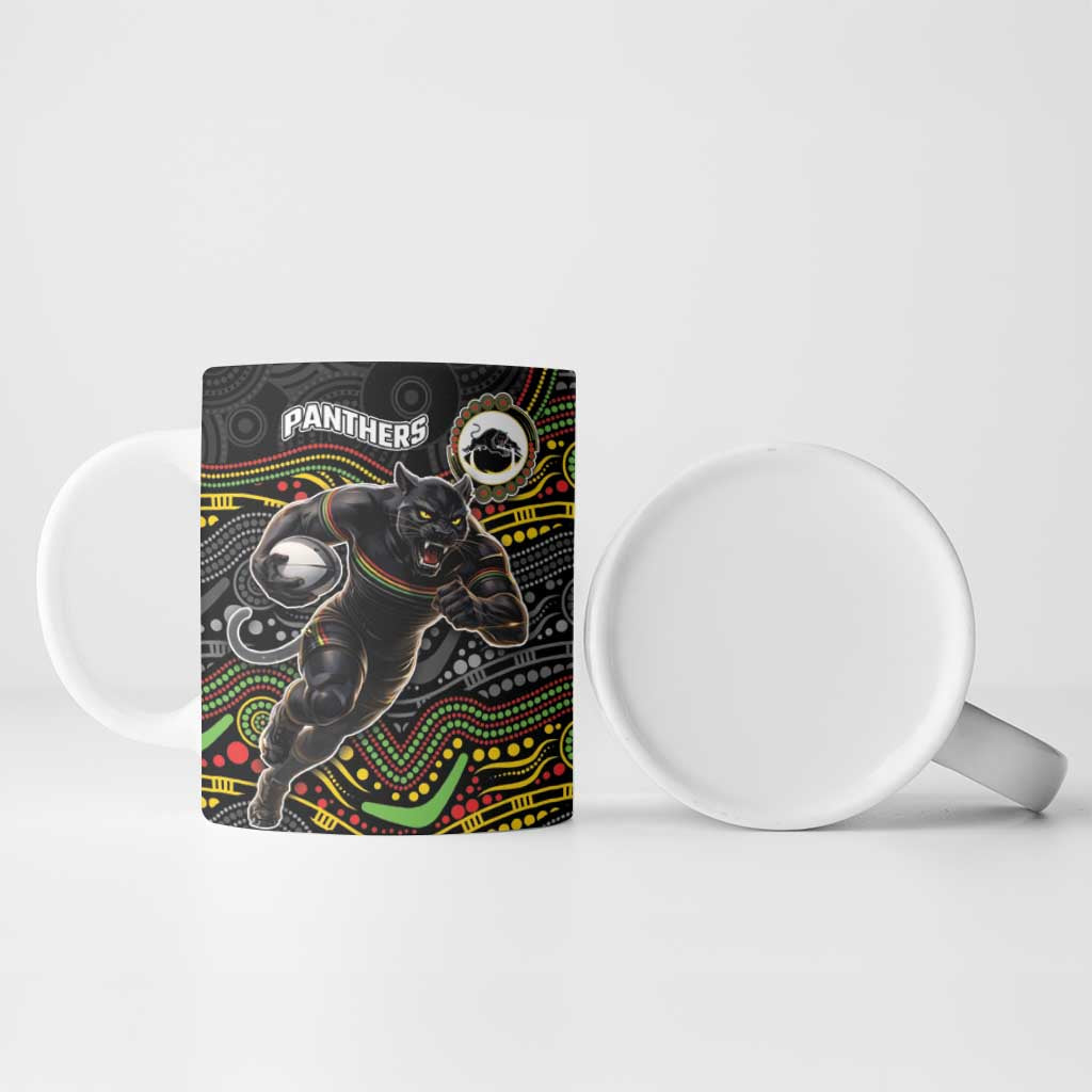 Custom Panthers Ceramic Mug Warrior Mascot With Aboriginal Indigenous