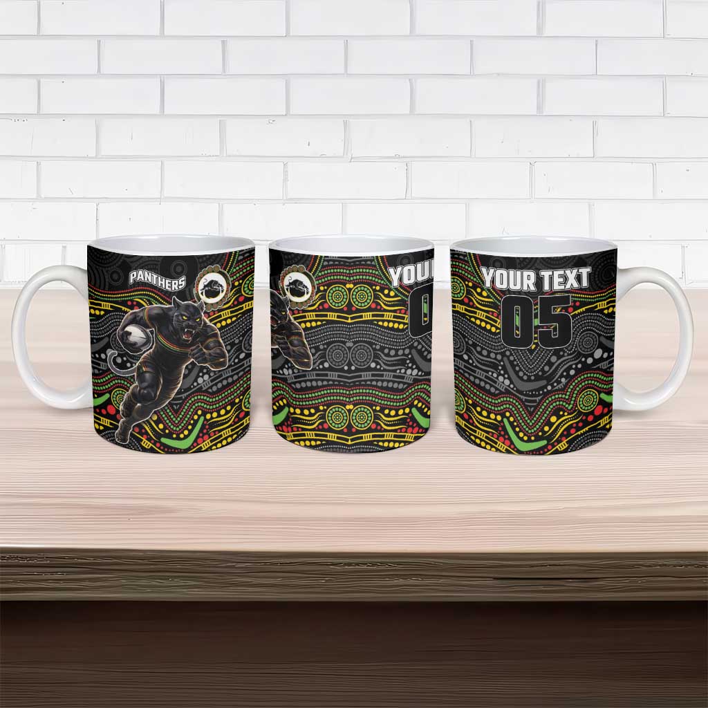 Custom Panthers Ceramic Mug Warrior Mascot With Aboriginal Indigenous