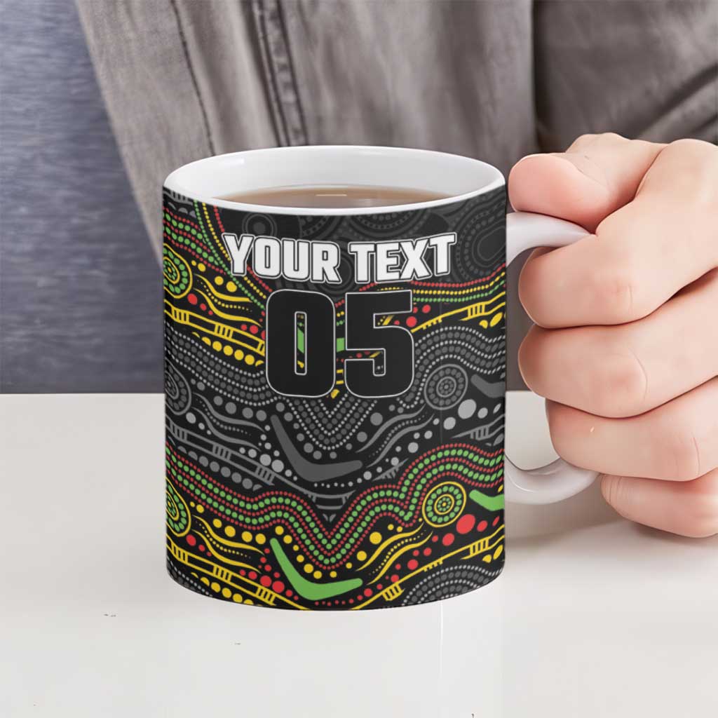 Custom Panthers Ceramic Mug Warrior Mascot With Aboriginal Indigenous