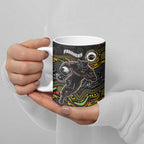 Custom Panthers Ceramic Mug Warrior Mascot With Aboriginal Indigenous