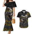 Custom Panthers Couples Matching Mermaid Dress and Hawaiian Shirt Warrior Mascot With Aboriginal Indigenous