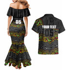 Custom Panthers Couples Matching Mermaid Dress and Hawaiian Shirt Warrior Mascot With Aboriginal Indigenous