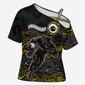 Custom Panthers Cross Shoulder Shirt Warrior Mascot With Aboriginal Indigenous