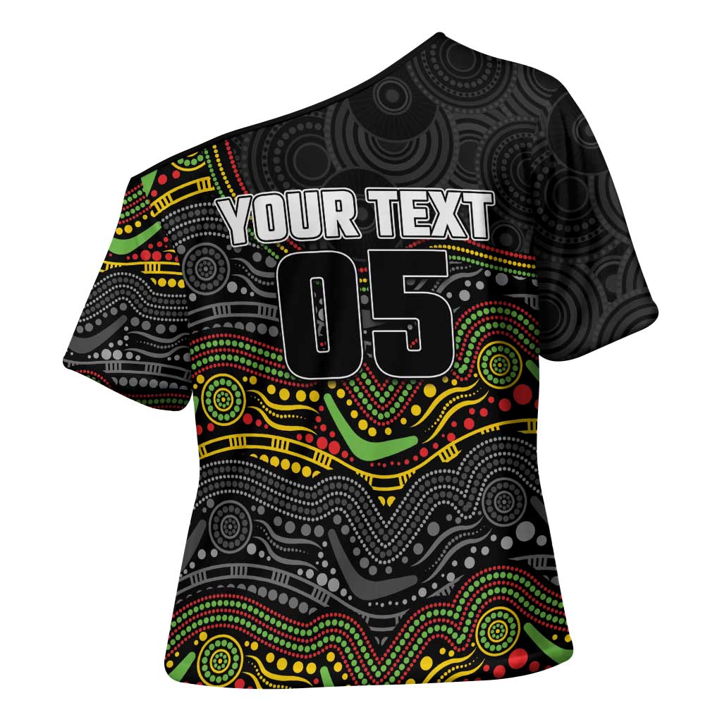 Custom Panthers Cross Shoulder Shirt Warrior Mascot With Aboriginal Indigenous