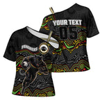 Custom Panthers Cross Shoulder Shirt Warrior Mascot With Aboriginal Indigenous