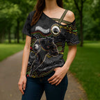Custom Panthers Cross Shoulder Shirt Warrior Mascot With Aboriginal Indigenous