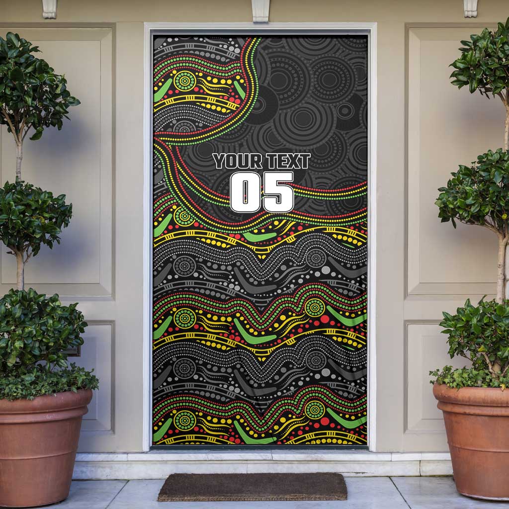 Custom Panthers Door Cover Warrior Mascot With Aboriginal Indigenous