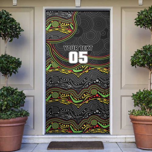 Custom Panthers Door Cover Warrior Mascot With Aboriginal Indigenous