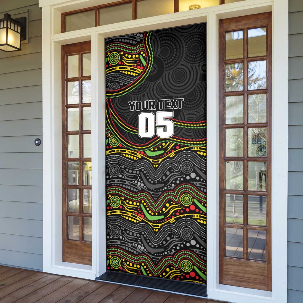 Custom Panthers Door Cover Warrior Mascot With Aboriginal Indigenous