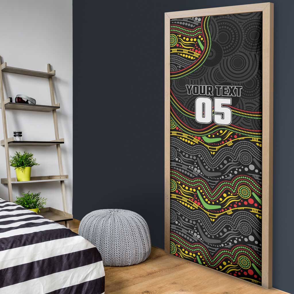 Custom Panthers Door Cover Warrior Mascot With Aboriginal Indigenous