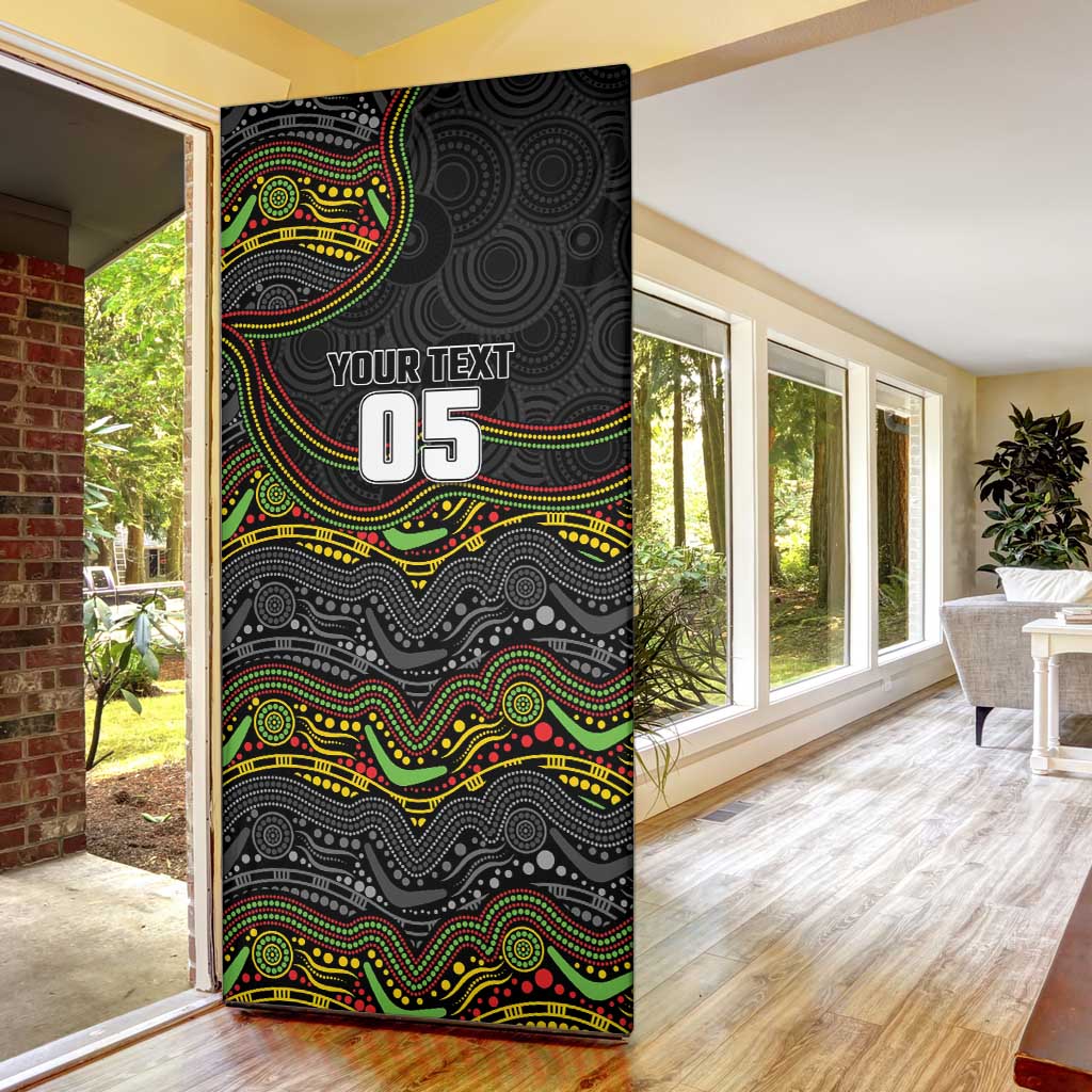 Custom Panthers Door Cover Warrior Mascot With Aboriginal Indigenous