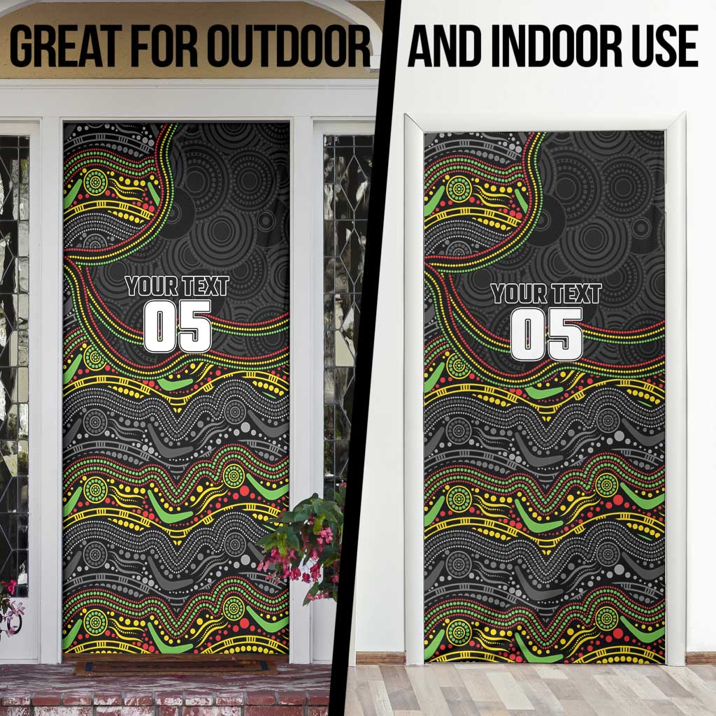 Custom Panthers Door Cover Warrior Mascot With Aboriginal Indigenous