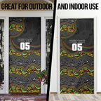 Custom Panthers Door Cover Warrior Mascot With Aboriginal Indigenous