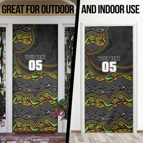 Custom Panthers Door Cover Warrior Mascot With Aboriginal Indigenous