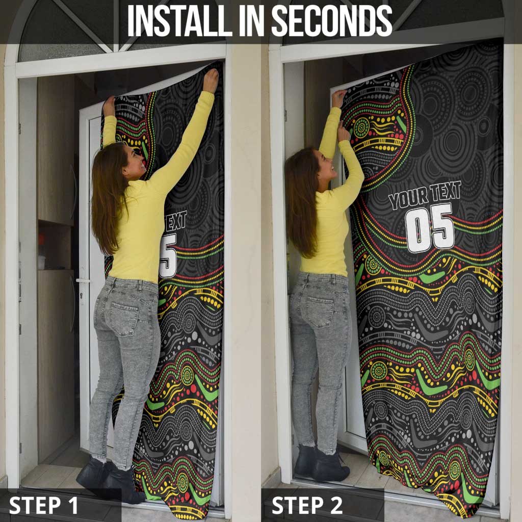 Custom Panthers Door Cover Warrior Mascot With Aboriginal Indigenous