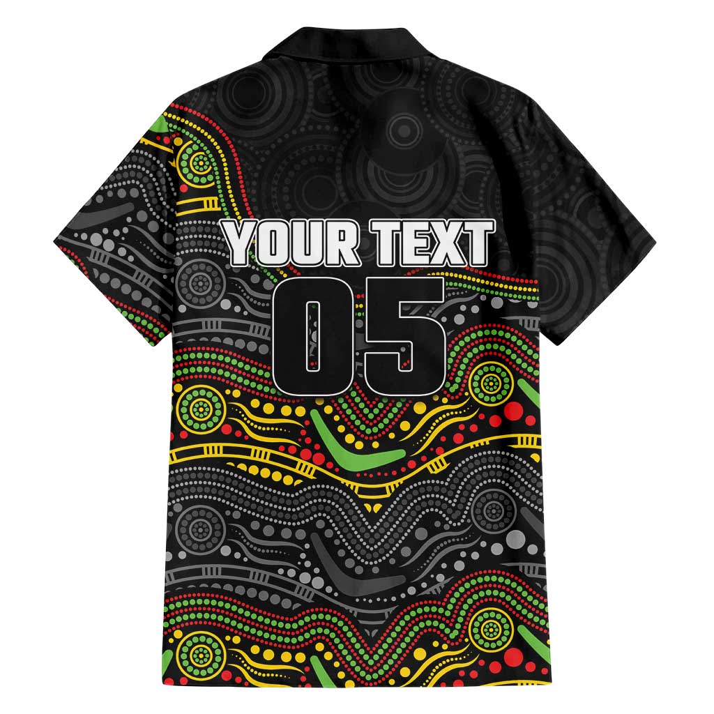 Custom Panthers Family Matching Off Shoulder Maxi Dress and Hawaiian Shirt Warrior Mascot With Aboriginal Indigenous
