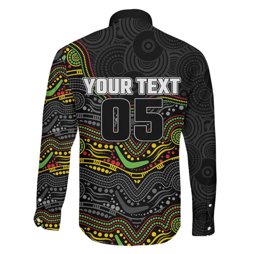 Custom Panthers Family Matching Summer Maxi Dress and Hawaiian Shirt Warrior Mascot With Aboriginal Indigenous
