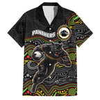 Custom Panthers Family Matching Tank Maxi Dress and Hawaiian Shirt Warrior Mascot With Aboriginal Indigenous