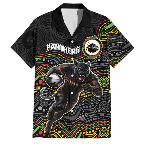 Custom Panthers Family Matching Tank Maxi Dress and Hawaiian Shirt Warrior Mascot With Aboriginal Indigenous