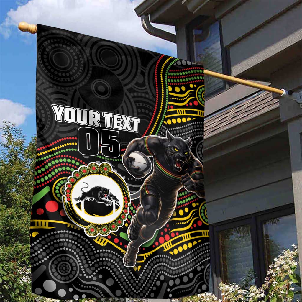 Custom Panthers Garden Flag Warrior Mascot With Aboriginal Indigenous