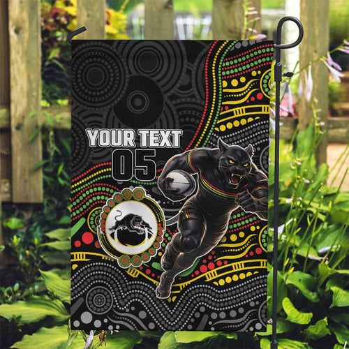 Custom Panthers Garden Flag Warrior Mascot With Aboriginal Indigenous