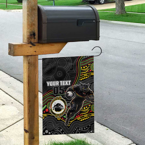 Custom Panthers Garden Flag Warrior Mascot With Aboriginal Indigenous